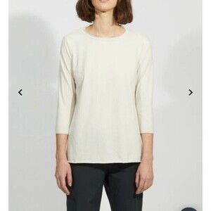 Labo.art Maglia Jeppe Jersey Lino Brown Top 3/4 Sleeve Size Small